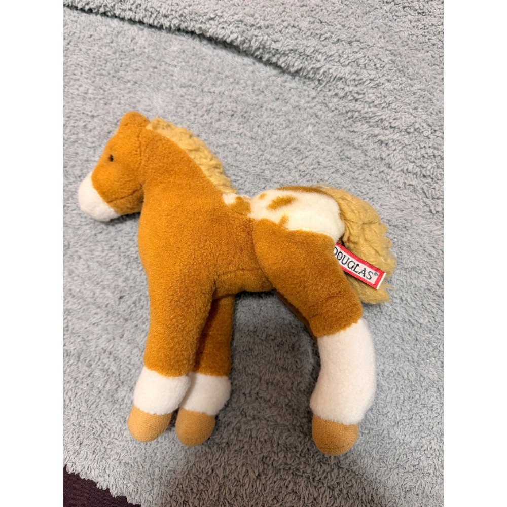 Douglas Cuddle Toys Plush Horse Stuffed Animal Brown White Spotted Pony 9 inch